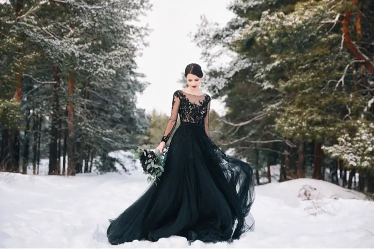 black winter bridesmaid dresses